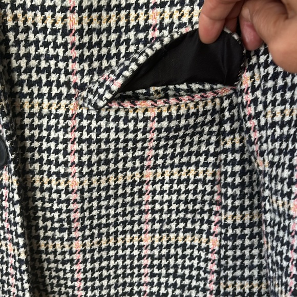 Women Sz S/P wool blend houndstooth print business casual attractive blazer coat - Picture 7 of 15
